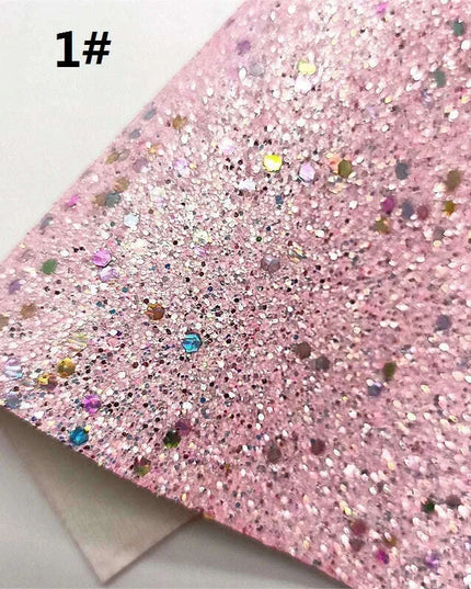 Sparkling Pink Heart & Cloud Faux Leather Crafting Sheet - Ideal for DIY Projects