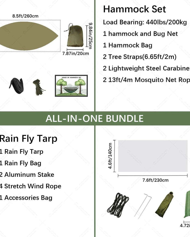 Premium Explorer's Hammock Kit - All-in-One Outdoor Survival Gear