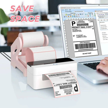 Chic Pink Label Printer Stand - Elegant and Space-Efficient Organizer