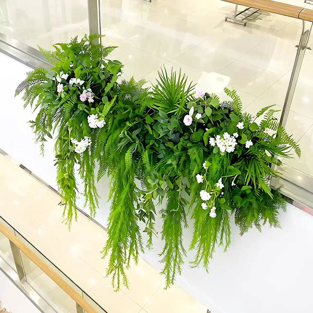 Cascading Artificial Greenery & Floral Wall Hanging — 200 × 120 cm
