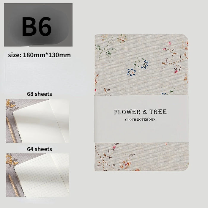 Elegant Floral and Tree Print Notebook