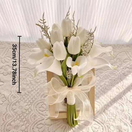 Favor Wedding Store White Artificial Calla Lily Bouquet - Elegant Brid