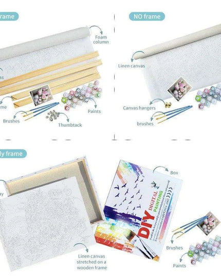 Blooming Pink Petals DIY Canvas Painting Kit - Unleash Your Inner Artist!