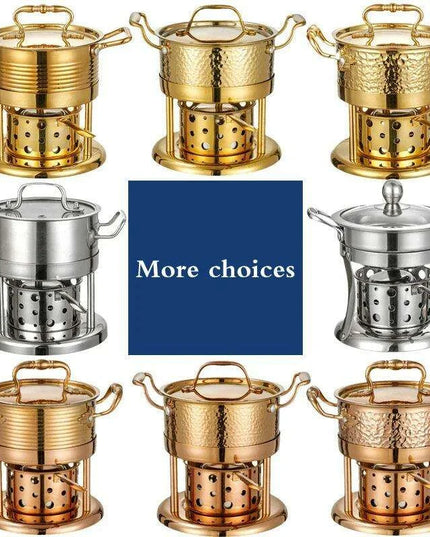 Solo Dining Stainless Steel Pot Set with Integrated Alcohol Burner