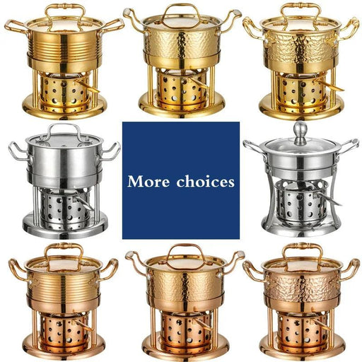 304 Stainless Steel Alcohol Furnace Cooking Pot Set for Solo Dining