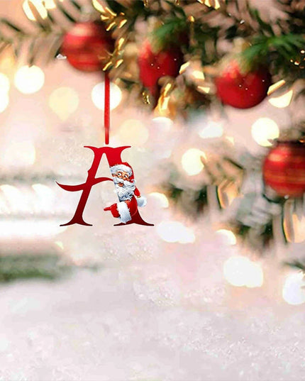 Personalized Santa Hat Alphabet Ornaments for Holiday Tree Decoration
