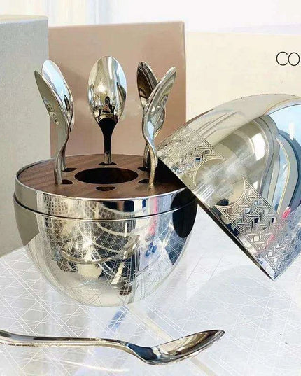 Coffee Silver Dessert Spoon and Fork set