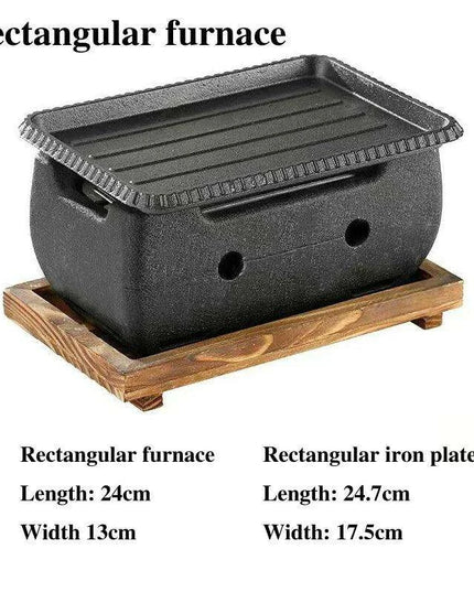 Japanese Charcoal Grill & Tea Infuser Set with Korean BBQ Plate - Ultimate Outdoor Cooking Delight