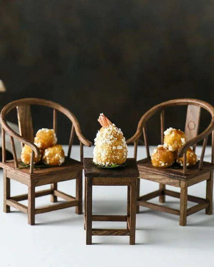 Charming Vintage Sushi Presentation Set with Miniature Table and Chair