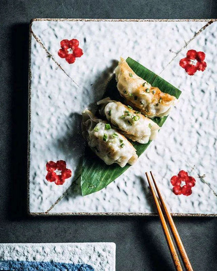 Elegant Japanese Square Platter for Stunning Culinary Presentations