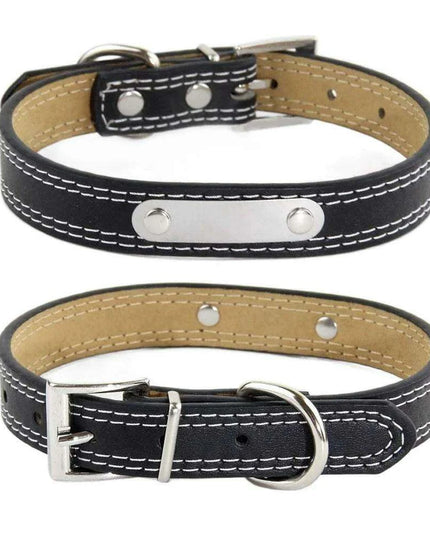 Glamorous Personalized Engraved Leather Dog Collar with Sparkling Accents