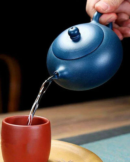 Artisanal Purple Clay Teapot with 188 Ball Hole Filter - Ideal for Tea Lovers, 210ml Capacity