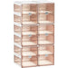 Magnetic 6-Tier Shoe Storage Rack with Clear Brown Doors - Effortless Assembly Organizer