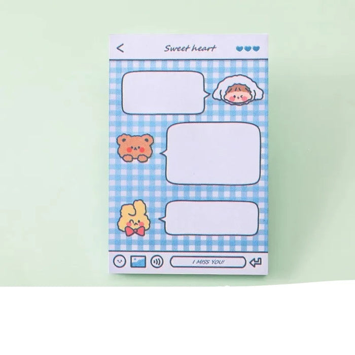 80-Piece Adorable Bear Cartoon Sticky Notes Set - Enhance Your Workspace with Charm