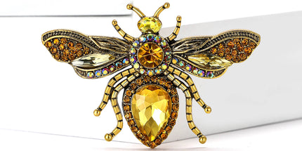 Trendy Rhinestones Bees Brooches for Women Unisex Enamels Insects Pins