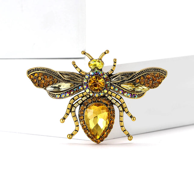 Trendy Rhinestones Bees Brooches for Women Unisex Enamels Insects Pins