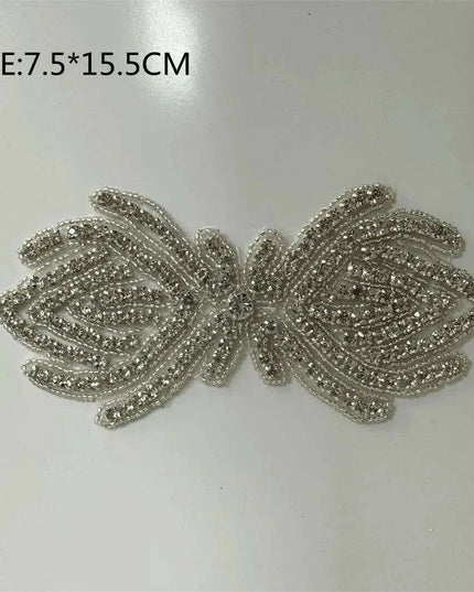 Glimmering Silver Rhinestone Floral Applique: Elegant Fashion Upgrade Accessory