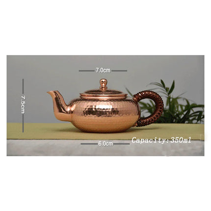 350ML Small Red Copper Teapot Handmade Solid Thick Copper Personal Tea Kettle, Chinese Kongfu Style Copper Tea Pot,Mini 350ml-small-red-copper-teapot-handmade-solid-thick-copper-personal-tea-kettle-chinese-kongfu-style-copper-tea-pot-mini