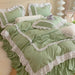 Elegant Korean-Inspired Bedding Set with Quilt Cover, Pillowcases, and Flat Sheets