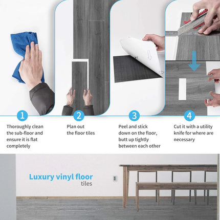 Self-Adhesive Wood Grain Floor & Wall Stickers – Set of 10