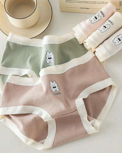 Luxe Lace Cotton Briefs Set - 5-Pack Women's Breathable Underwear in M-2XL Sizes