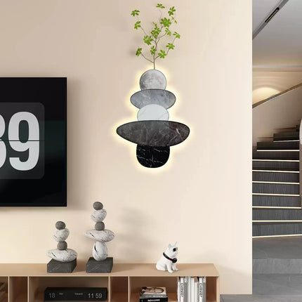 Stone-Effect LED Pendant Lamp - Living Room & Porch