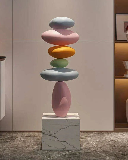 Serenity Stone 80CM Art Sculpture for Harmonious Indoor Atmosphere
