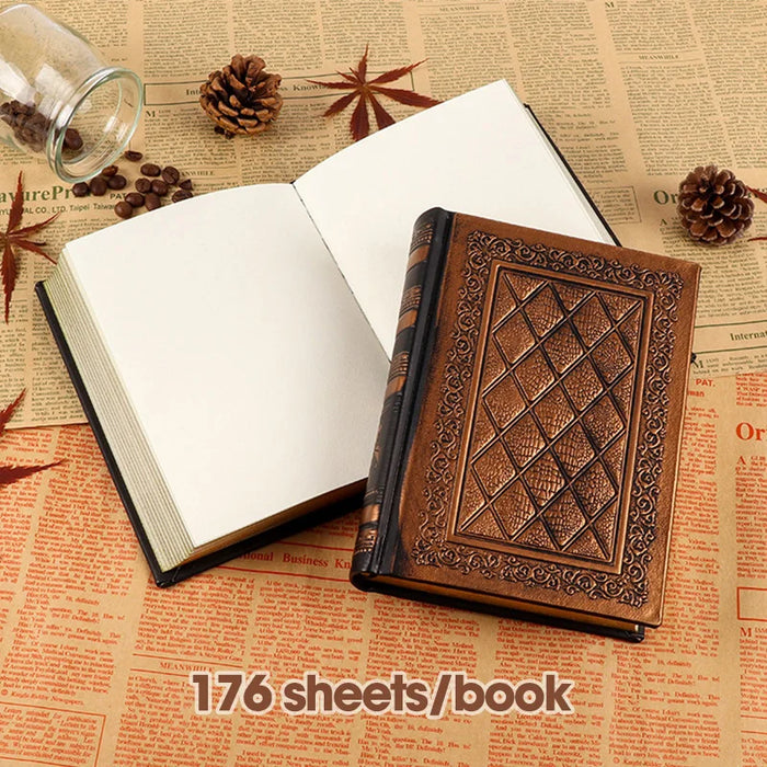 Vintage A5 Hardcover Notebooks - 176 Sheets