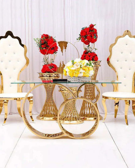 Majestic Stainless Steel Throne Chair for Exquisite Weddings and Celebrations