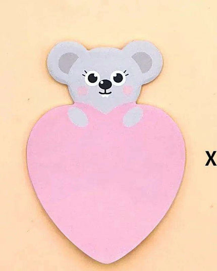 Charming Animal-Inspired Heart-Shaped Sticky Notes for Creative Minds