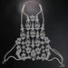 Crystal Rhinestone Bralette with Chic Geometric Body Chain