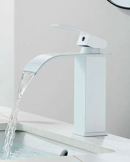 Modern Black Waterfall Faucet with Chrome Accents for Stylish Bathrooms