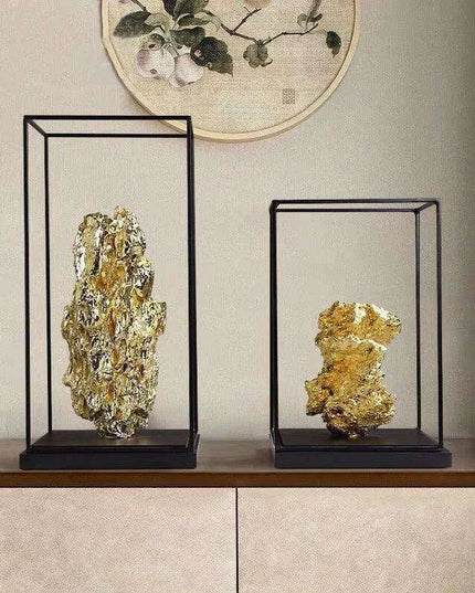 Elegant Golden Mountain Resin Tabletop Accents for Luxurious Living Spaces