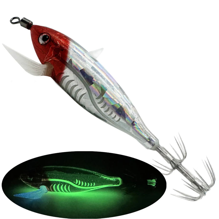 Nightshine Squid Jigging Shrimp Lure: 5.5g Glow Egi Bait for Night Fishing Success