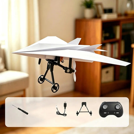 DIY RC Paper Airplane Kit — Gyro Stabilizer, 2.4G Remote Control