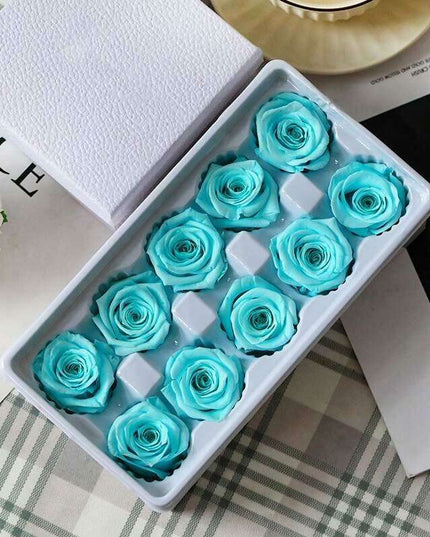 Eternal Blooms: Luxurious 10-Piece Preserved Rose Heads Collection