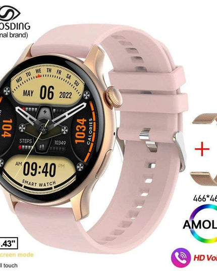 Chic Women's Bluetooth Smartwatch with Customizable AMOLED Screen and NFC Functionality