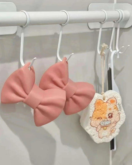 Charming Tiny Bow-Designed Heat-Resistant Silicone Oven Mitts - Set of 2 Mini Pot Holders for Safe Cooking