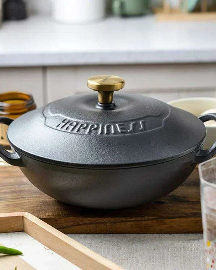 Heritage-Inspired Durable Cast Iron Soup Pot for Gourmet Slow Cooking