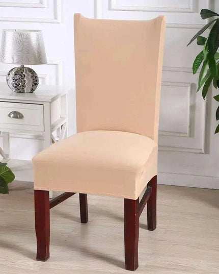 Elegant Beige Stretchable Slipcovers for Dining Chairs at Special Events