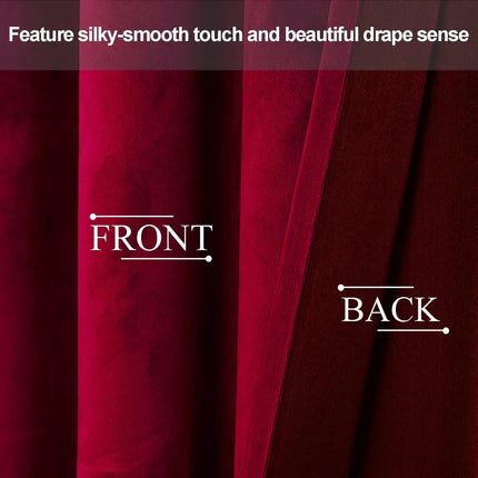 byetee Velvet Room Darkening Curtains - 400cm Height, 70-90% Blackout