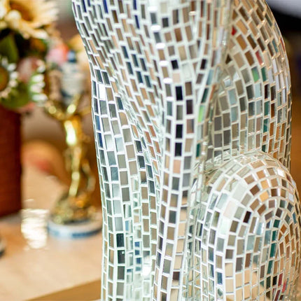 Modern Indoor Home Decor Art Cheetah Sculpture Mosaic Glass Leopard An