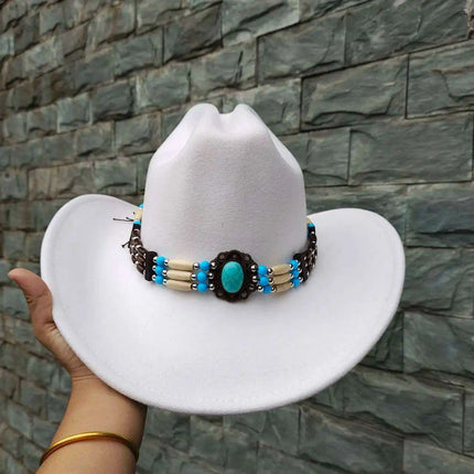 Stylish Handwoven Straw Cowboy Hat - Unisex Summer Sun Protection for 2023