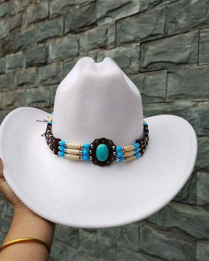 Stylish Handwoven Straw Cowboy Hat - Unisex Summer Sun Protection for 2023