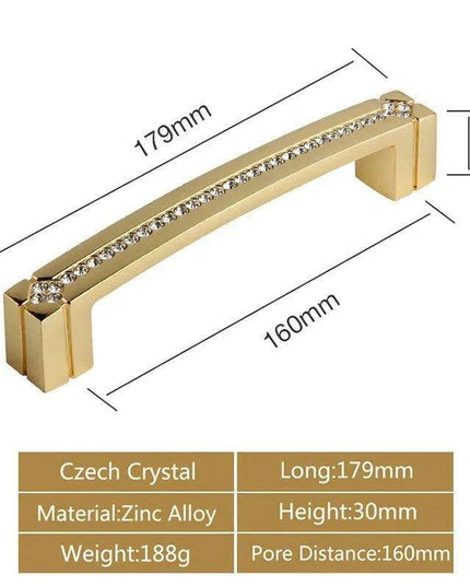 Luxurious Gold and Crystal Cabinet Pulls - Exquisite Design and Lasting Quality