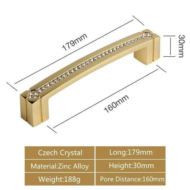 Luxurious Gold and Crystal Cabinet Pulls - Exquisite Design and Lasting Quality