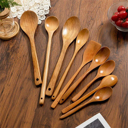 Elegant Japanese Wooden Serving Spoons Set