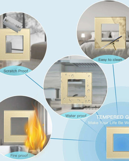 Luxurious Gold Glass Smart WiFi Wall Switch - Advanced Home Automation Solution