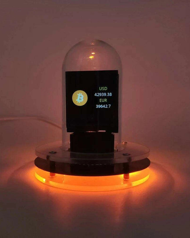 Vintage Nixie Tube Alarm Clock with RGB Lighting and Bitcoin Price Tracker