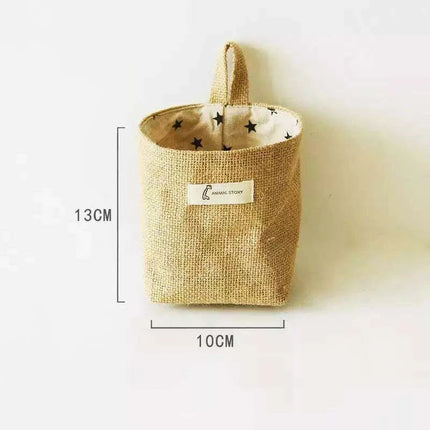 Versatile Foldable Jute and Cotton Storage Basket for Home and Travel